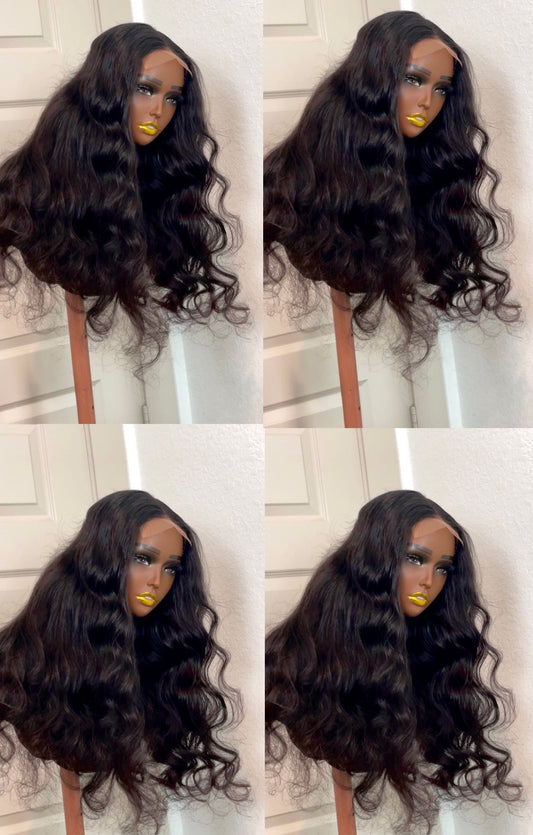 26” Body Wave Natural Black Closure Wig