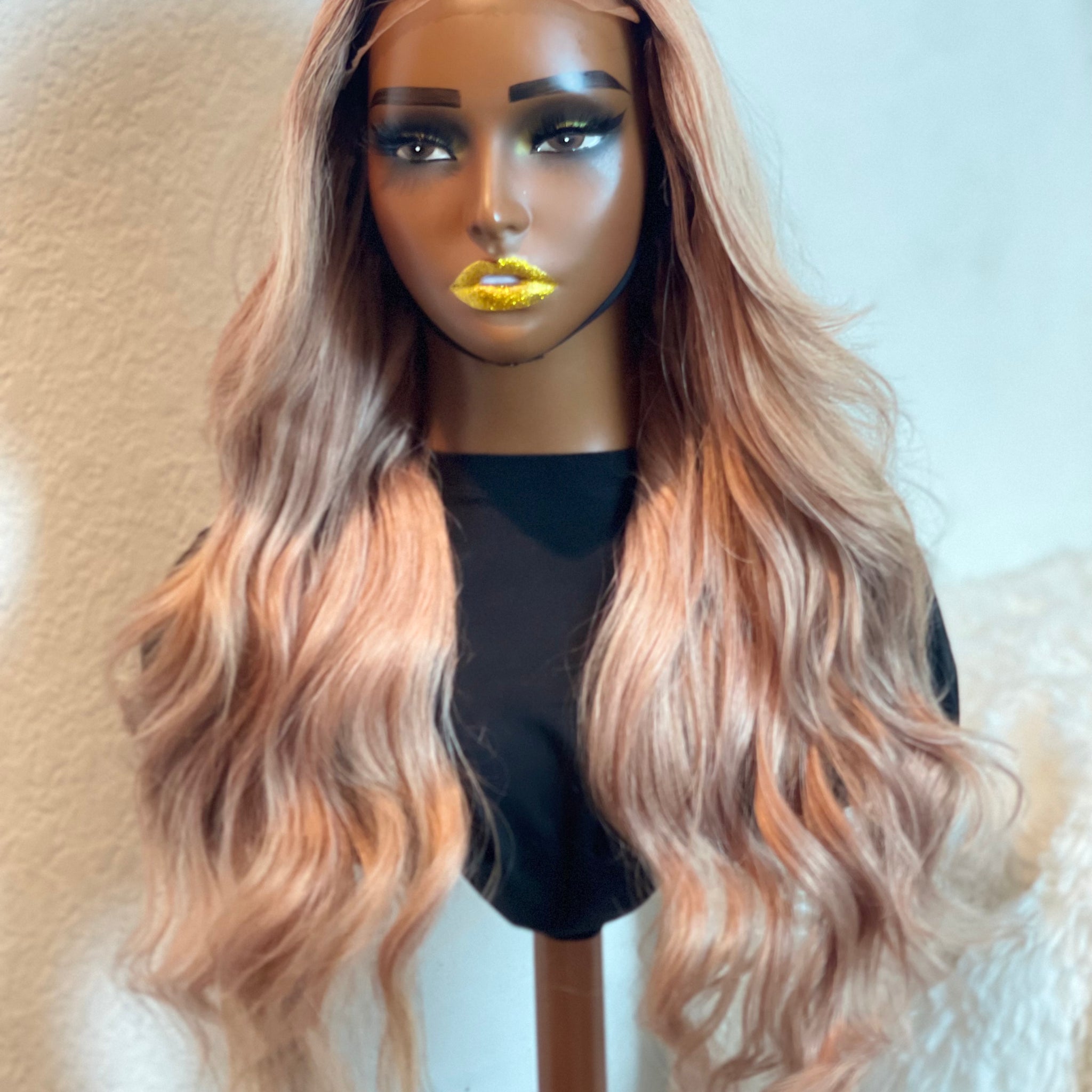 Rose Gold 22” Body Wave Wig with 5x5 HD Closure