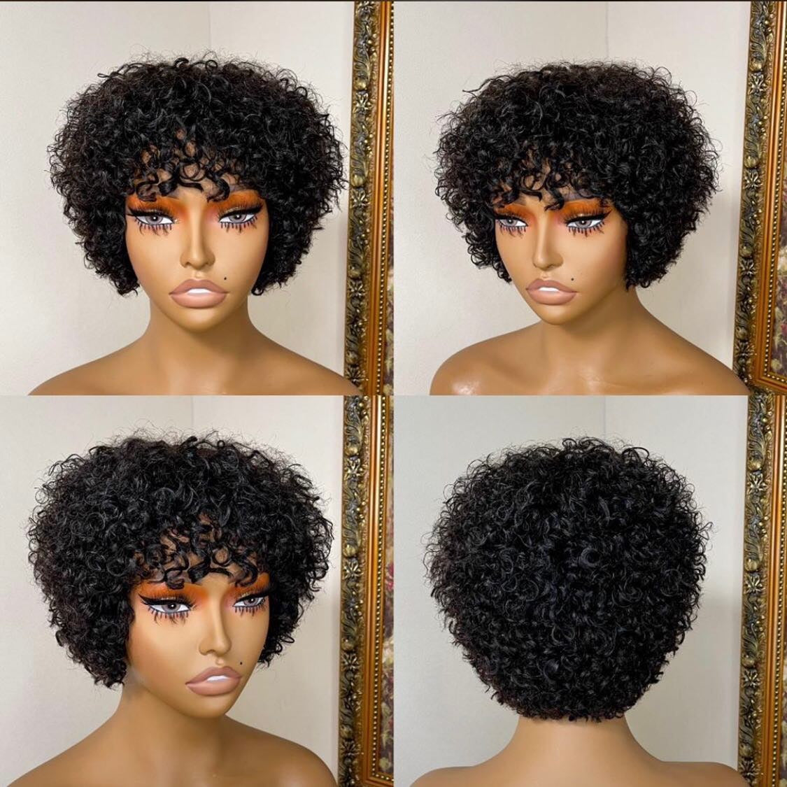 Fringe curly wig